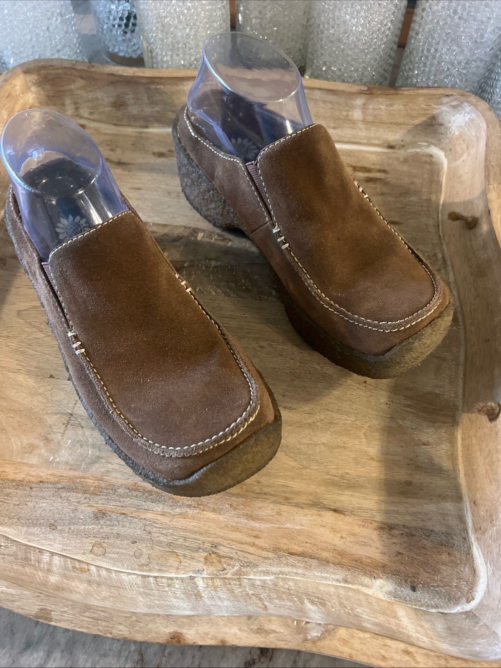 Yellow Box Brown Suede Wedge Slip-Ons Depot